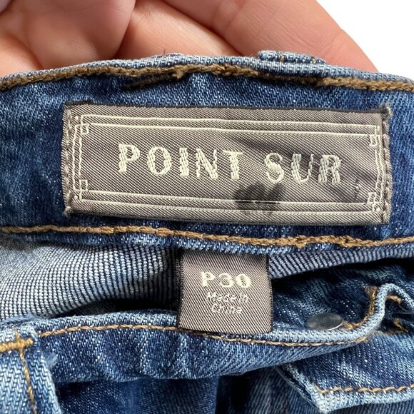 Point Sur Cropped Distressed High Rise Denim Jeans Size 30 - Picture 8 of 13